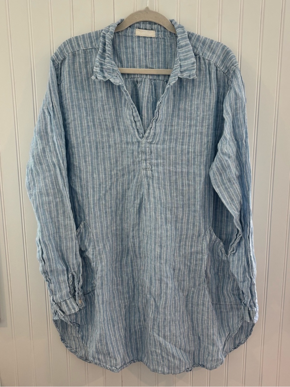 CP Shades Light Blue Striped Midi Dress